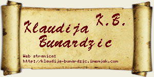 Klaudija Bunardžić vizit kartica